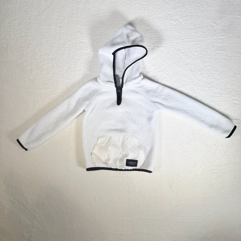 Girls Calvin Klein Performance White 1/4 Zip Hoodie Size XS 5/6